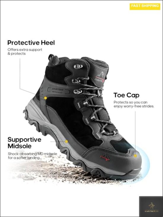 Men\'s Waterproof Suede Hiking Boots Mid Top Outdoor Trekking Camping main image 4